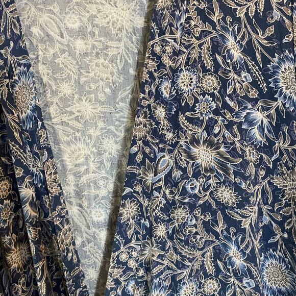 August Mist Floral Beach Open Front Cardigan Cover Up Kimono SZ XL Vacation Boho - Picture 3 of 7